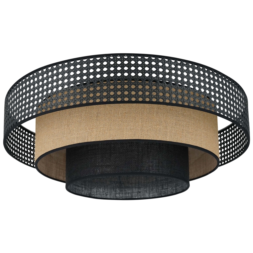 Brilagi - Lámpara de techo LED DAKOTA LUNETA LED/12W/230V Ø 60 cm 3000K/4000K/6400K negro/rattán