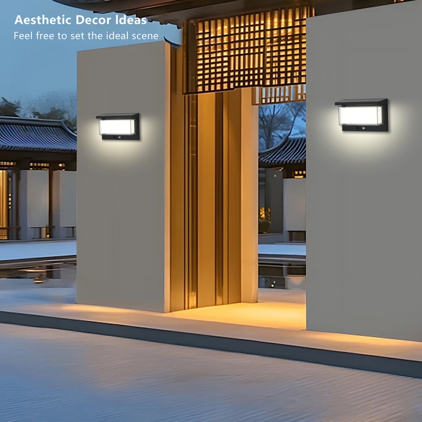 Brilagi - Lámpara solar de pared LED con sensor SUN LUME LED/10W/3,7V 4000 mAh IP44