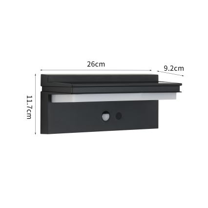 Brilagi - Lámpara solar de pared LED con sensor SUN SENSE LED/10W/3,7V 4000 mAh IP44