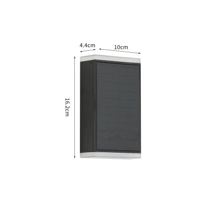Brilagi - Lámpara de pared solar LED SUN GUARD LED/2W/3,7V 2000 mAh IP45