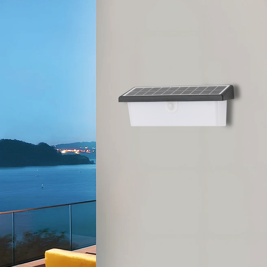 Brilagi - Lámpara solar de pared LED con sensor SUN RAY LED/6W/3,7V 2200 mAh IP44