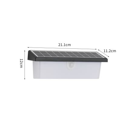 Brilagi - Lámpara solar de pared LED con sensor SUN RAY LED/6W/3,7V 2200 mAh IP44