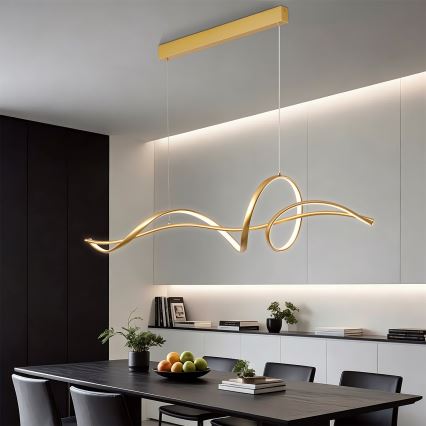 Brilagi - Lámpara colgante LED regulable SIGNATURE LED/55W/230V 3000-6000K 120x23 cm acabado dorado + mando a distancia