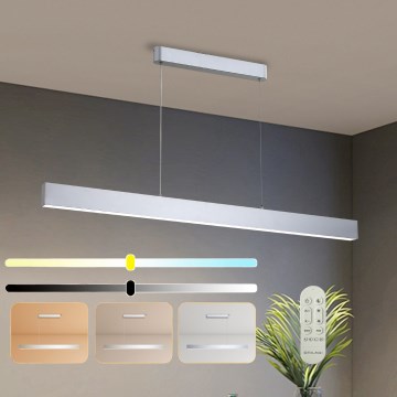 Brilagi - Lámpara suspendida por cable LED regulable SLEEKLINE SMART LED/40W/230V 3000-6000K Wi-Fi Tuya plateada + mando a distancia