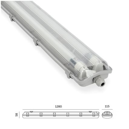 Brilagi - Lámpara técnica LED fluorescente OPTIMA T8 2xG13/18W/230V 6500K IP65 128 cm