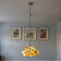 Brilagi - Lámpara Tiffany de vidriera colgante con cadena SUNFLOWER 1xE27/60W/230V Ø 40 cm