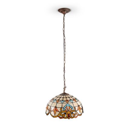 Brilagi - Lámpara Tiffany de vitral colgante con cadena MIRABELLA 1xE27/60W/230V Ø 40 cm