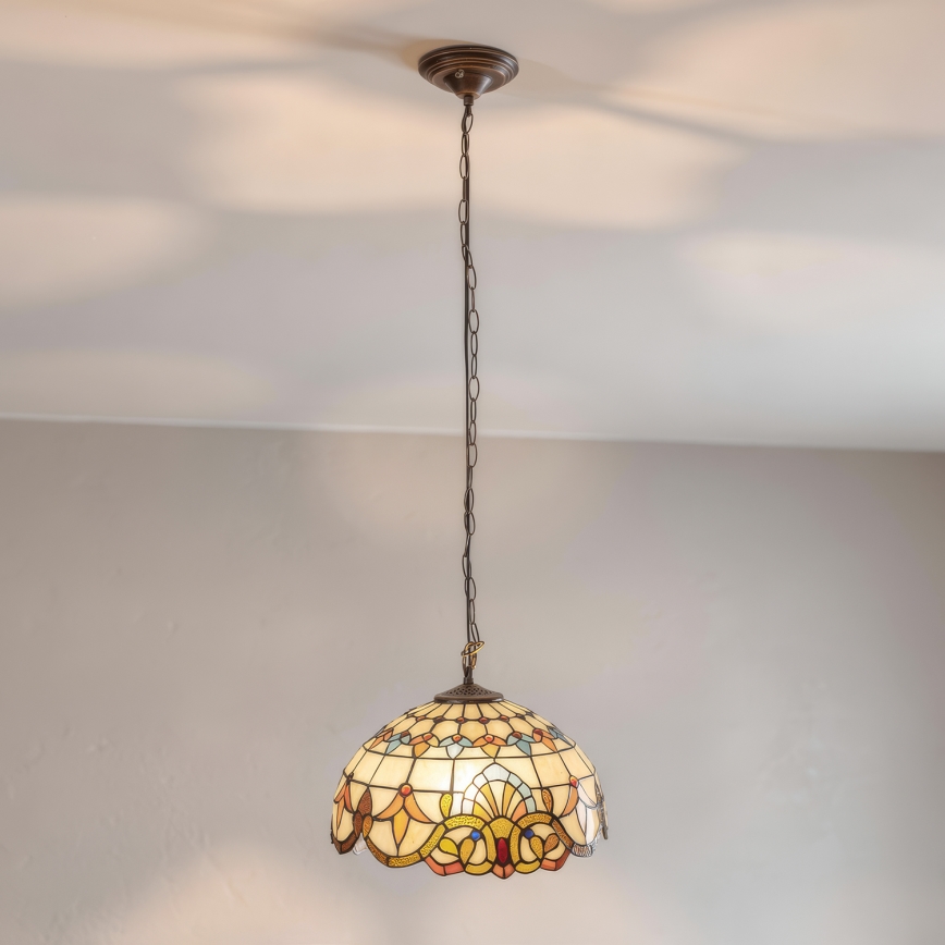 Brilagi - Lámpara Tiffany de vitral colgante con cadena MIRABELLA 1xE27/60W/230V Ø 40 cm
