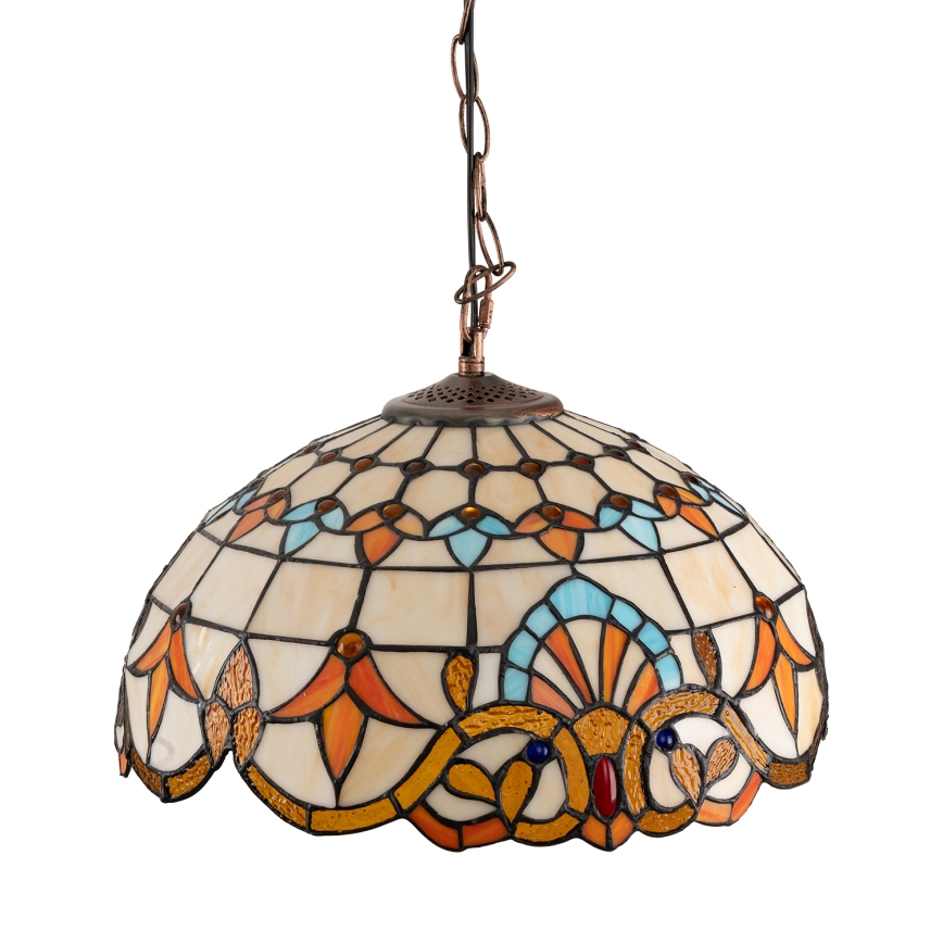 Brilagi - Lámpara Tiffany de vitral colgante con cadena MIRABELLA 1xE27/60W/230V Ø 40 cm