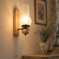 Brilagi - LED Aplique COTTAGE 1xE14/40W/230V roble/blanco