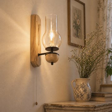 Brilagi - LED Aplique COTTAGE 1xE14/40W/230V roble/marrón