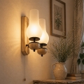 Brilagi - LED Aplique COTTAGE 2xE14/40W/230V roble/blanco