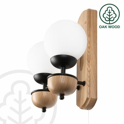 Brilagi - LED Aplique COTTAGE 2xG9/40W/230V roble/blanco