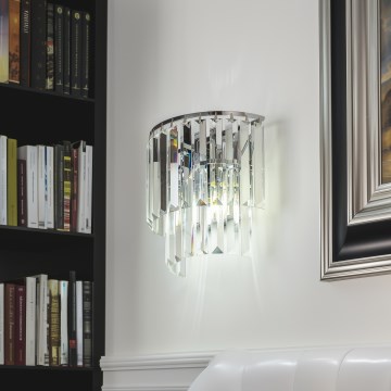 Brilagi - LED Aplique de cristal MOZART 2xE14/40W/230V cromo brillante