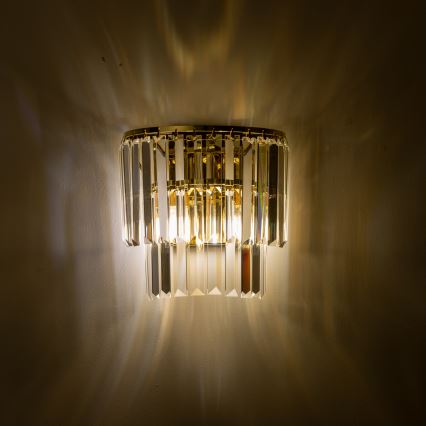 Brilagi - LED Aplique de cristal MOZART 2xE14/40W/230V dorado