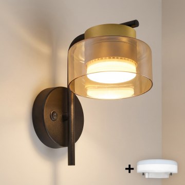 Brilagi - LED Aplique de pared AURA LUX 1xGX53/30W/230V negro/dorado