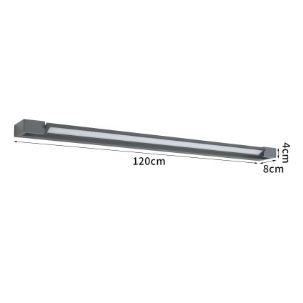 Brilagi - Luminaria de pared LED para exterior AQUA LINE LED/36W/230V 120 cm IP44 antracita CRI 90