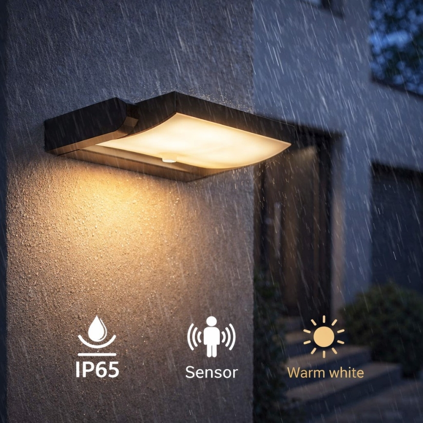 Brilagi - Aplique LED de pared para exterior con sensor ANKLE LED/18W/230V 3000K IP65 antracita