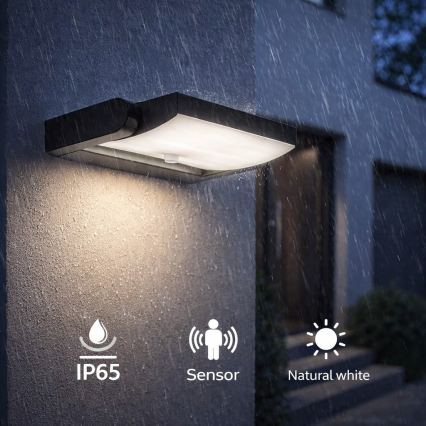 Brilagi - Aplique LED de pared para exterior con sensor ANKLE LED/18W/230V 4000K IP65 antracita