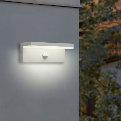 BRILAGI - Aplique LED exterior con sensor TESSI LED/10W/230V blanco IP54