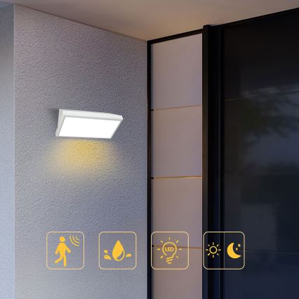 Brilagi - Aplique de pared exterior LED con sensor TRIANGLE LED/20W/230V blanco IP65