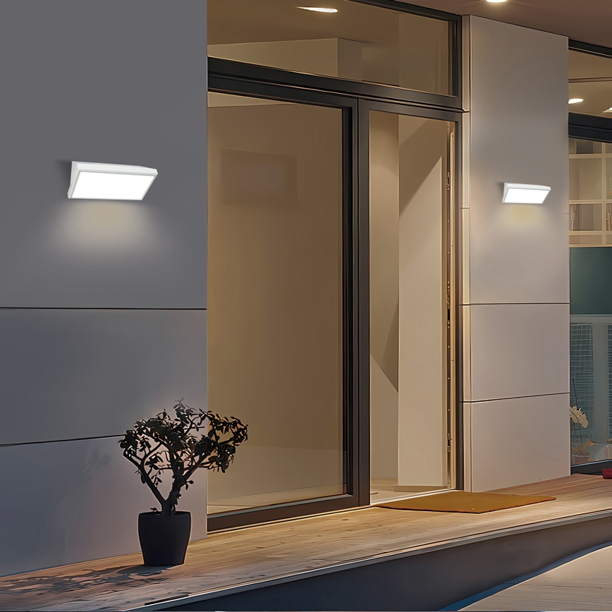 Brilagi - Aplique de pared exterior LED con sensor TRIANGLE LED/20W/230V blanco IP65