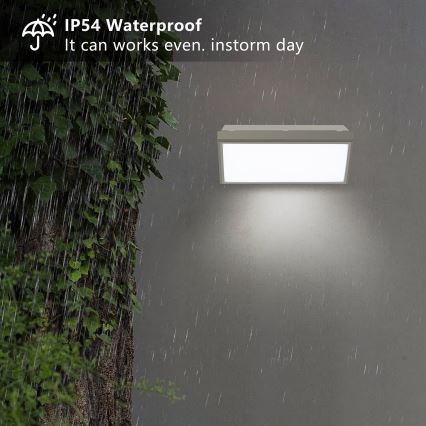Brilagi - Aplique mural LED para exterior con sensor TRIANGLE LED/20W/230V gris IP65