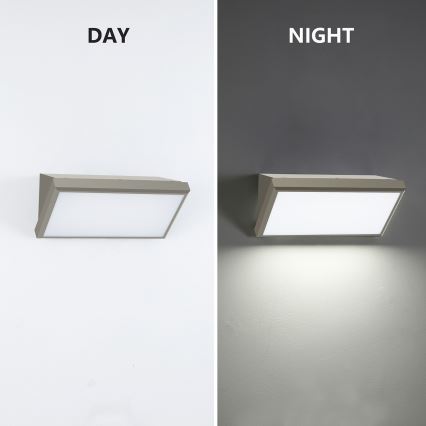 Brilagi - Aplique mural LED para exterior con sensor TRIANGLE LED/20W/230V gris IP65