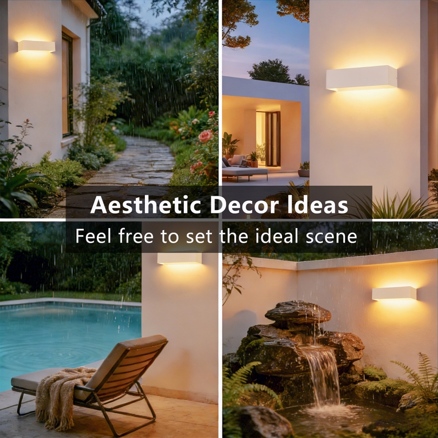 BRILAGI - LED Aplique de pared exterior DONNANI LED/12W/230V 30 cm blanco IP44