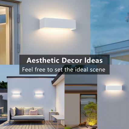 BRILAGI - LED Aplique de pared exterior DONNANI LED/12W/230V 30 cm blanco IP44