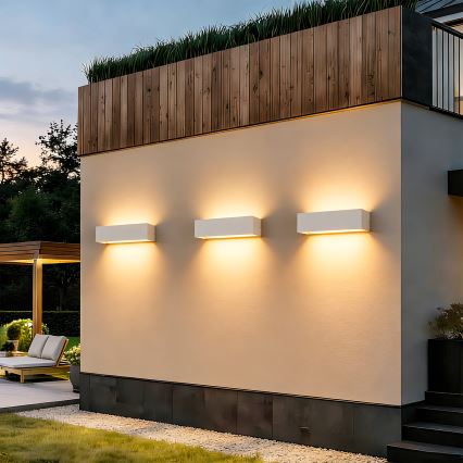 BRILAGI - LED Aplique de pared exterior DONNANI LED/12W/230V 30 cm blanco IP44