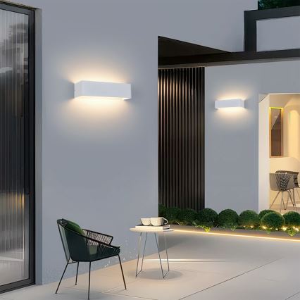 BRILAGI - LED Aplique de pared exterior DONNANI LED/12W/230V 30 cm blanco IP44