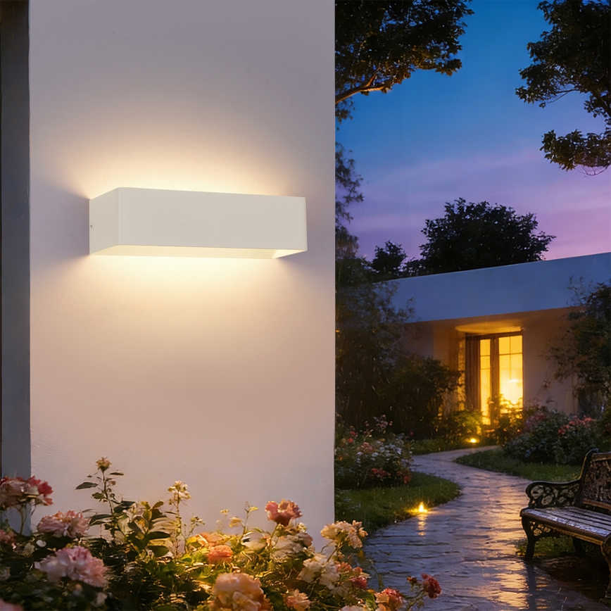 BRILAGI - LED Aplique de pared exterior DONNANI LED/12W/230V 30 cm blanco IP44