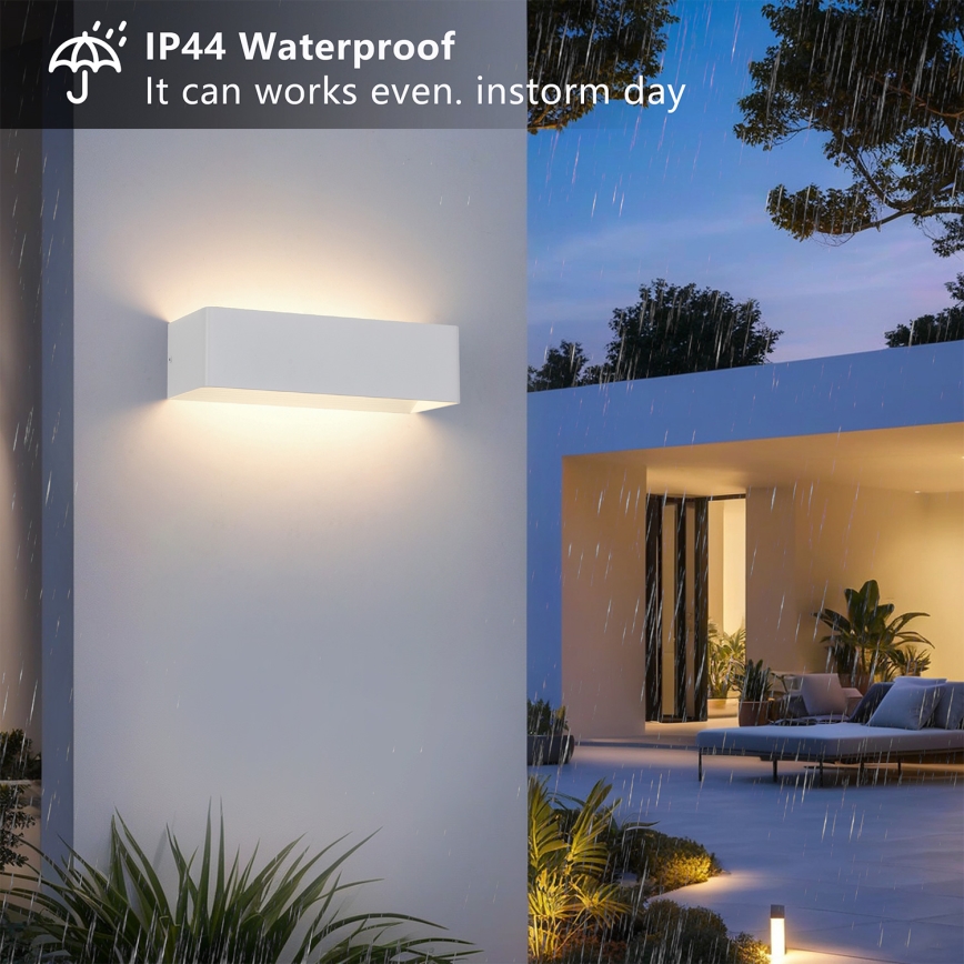 BRILAGI - LED Aplique de pared exterior DONNANI LED/12W/230V 30 cm blanco IP44