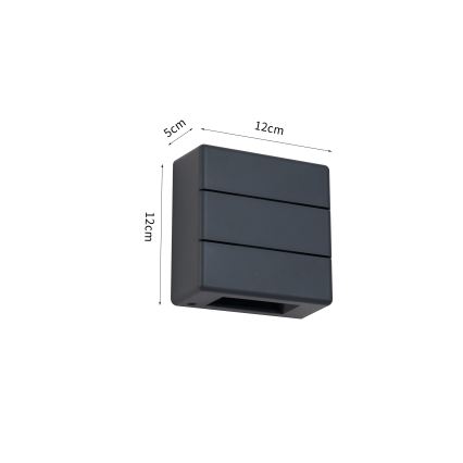 Brilagi -LED Aplique de pared exterior DOUBLERAY LINE LED/6W/230V antracita IP54
