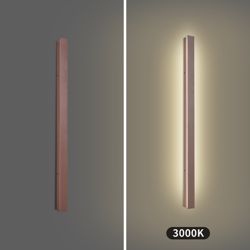 BRILAGI - Aplique de pared exterior LINEAR LED/22W/230V 3000K IP65 100 cm marrón IRC 90