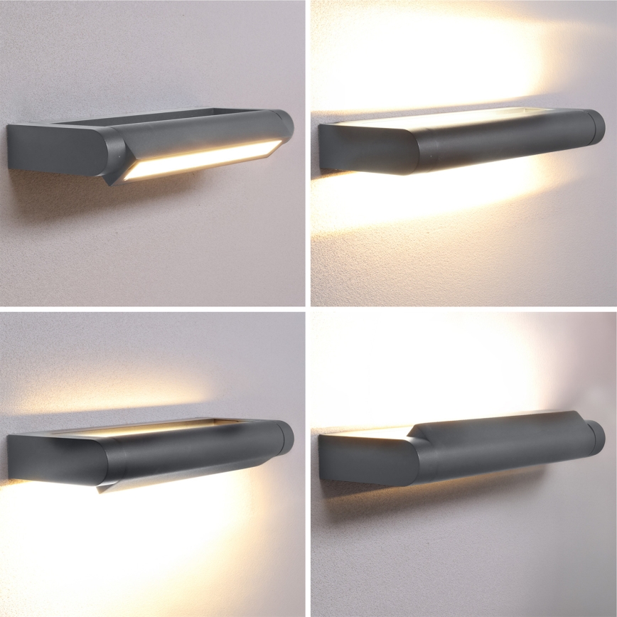Brilagi - Aplique de pared exterior LED SALERNO LED/12W/230V 35,5 cm antracita IP65