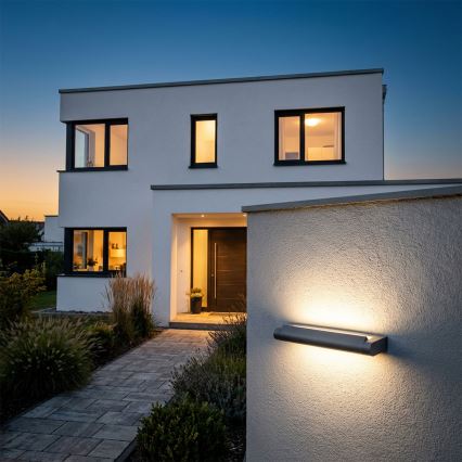 Brilagi - Aplique de pared exterior LED SALERNO LED/12W/230V 35,5 cm antracita IP65