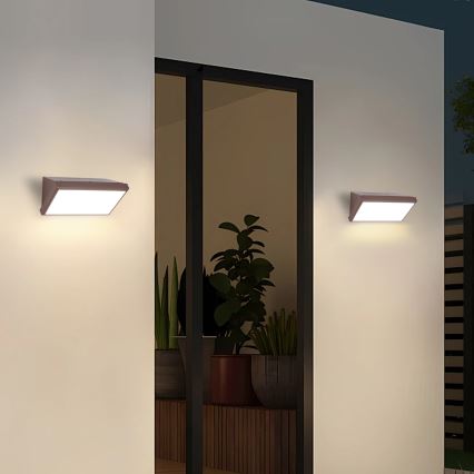 Brilagi - Aplique LED de exterior con sensor TRIANGLE LED/20W/230V, marrón, IP65