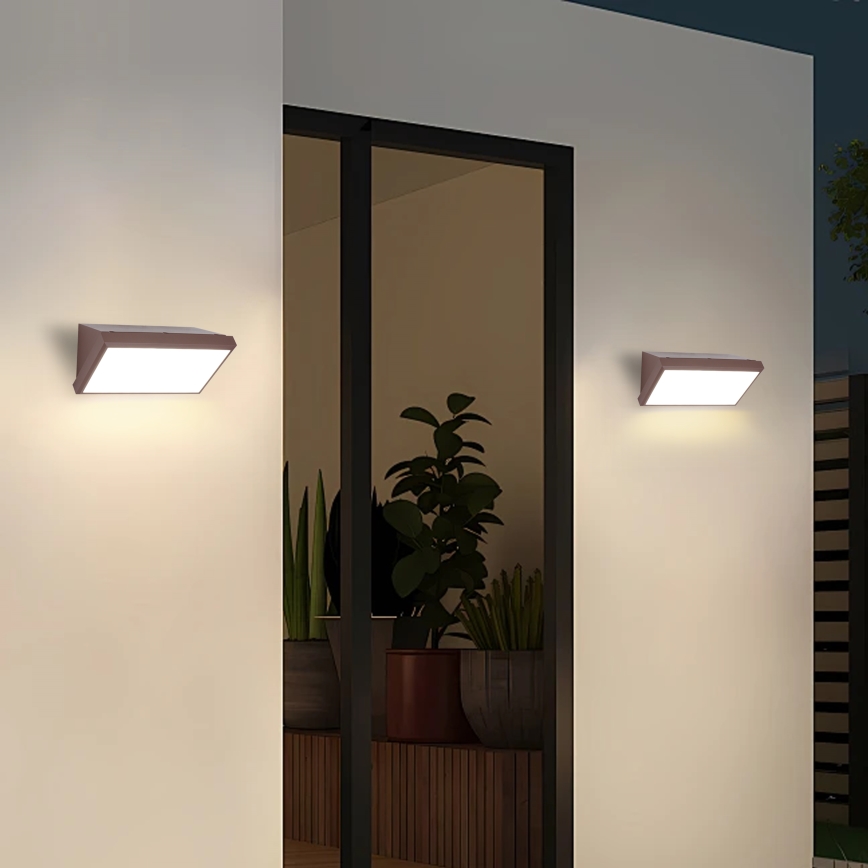 Brilagi - Aplique LED de exterior con sensor TRIANGLE LED/20W/230V, marrón, IP65