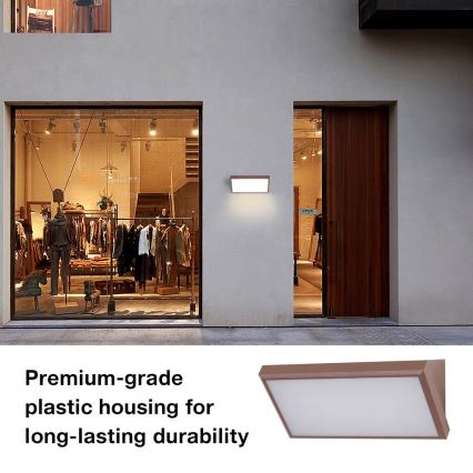 Brilagi - Aplique LED de exterior con sensor TRIANGLE LED/20W/230V, marrón, IP65