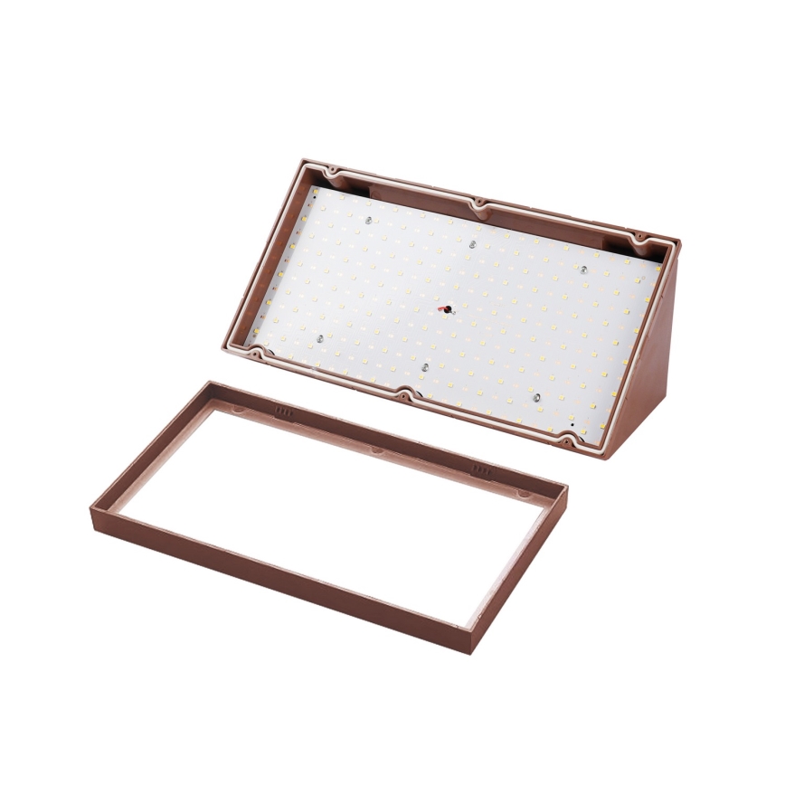 Brilagi - Aplique LED de exterior con sensor TRIANGLE LED/20W/230V, marrón, IP65