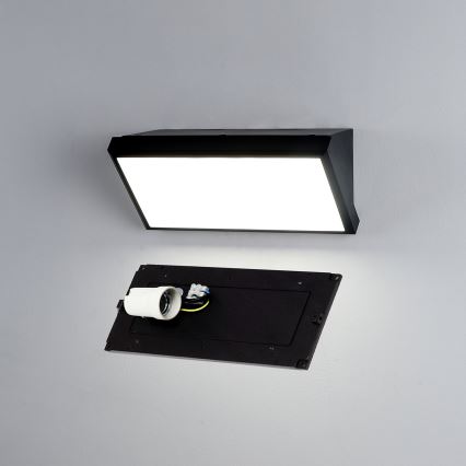 Brilagi - Aplique de pared exterior LED regulable TRIANGLE 1xE27/6W/230V 2700-6500K IP65 negro