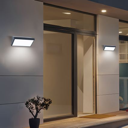 Brilagi - Aplique de pared exterior LED regulable TRIANGLE 1xE27/6W/230V 2700-6500K IP65 antracita