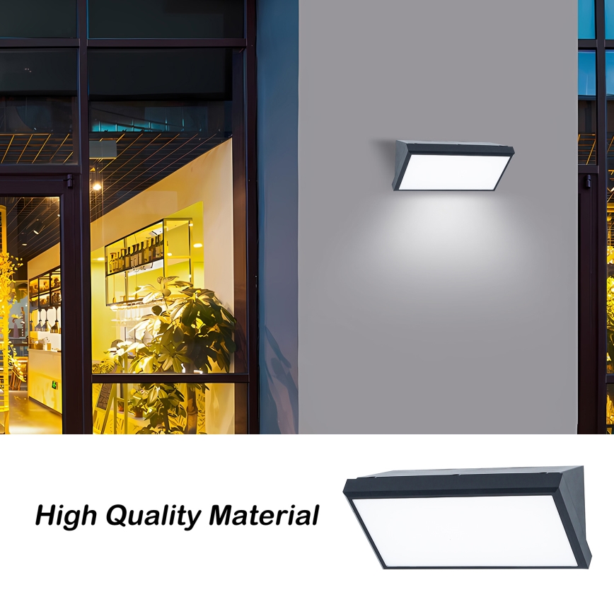 Brilagi - Aplique de pared exterior LED regulable TRIANGLE 1xE27/6W/230V 2700-6500K IP65 antracita