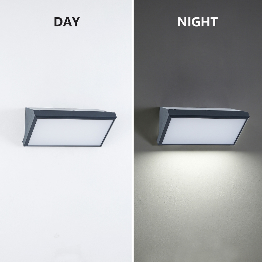 Brilagi - Aplique de pared exterior LED regulable TRIANGLE 1xE27/6W/230V 2700-6500K IP65 antracita
