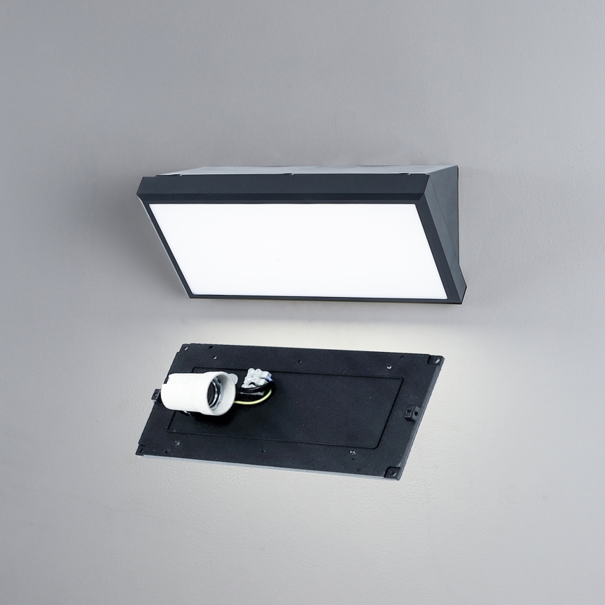 Brilagi - Aplique de pared exterior LED regulable TRIANGLE 1xE27/6W/230V 2700-6500K IP65 antracita