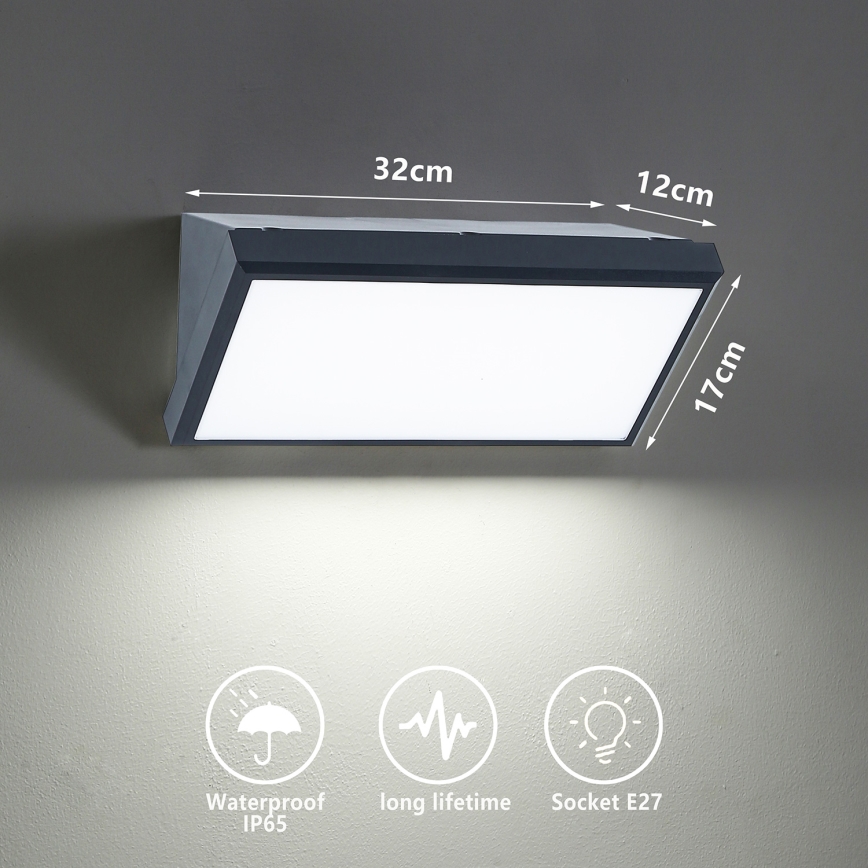 Brilagi - Aplique de pared exterior LED regulable TRIANGLE 1xE27/6W/230V 2700-6500K IP65 antracita