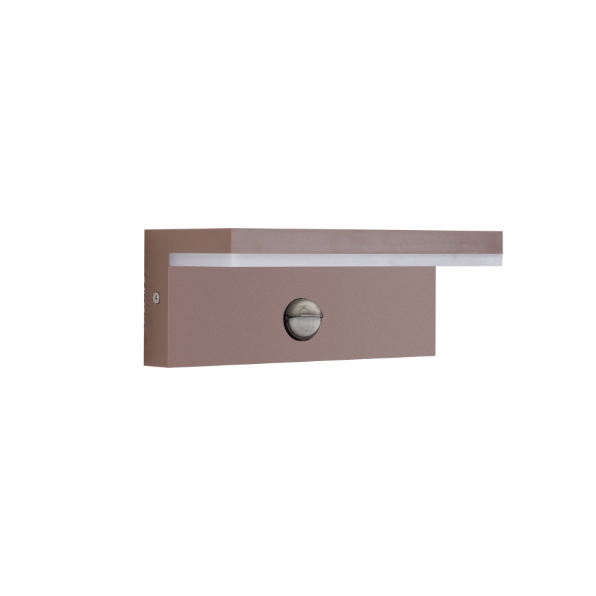 Brilagi - Aplique LED de pared para exterior con sensor TESSI LED/10W/230V marrón IP54