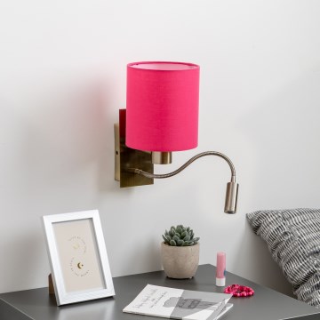 Brilagi - LED Aplique flexible NUBILA 1xE27/25W/230V + LED/3W latón/rosa